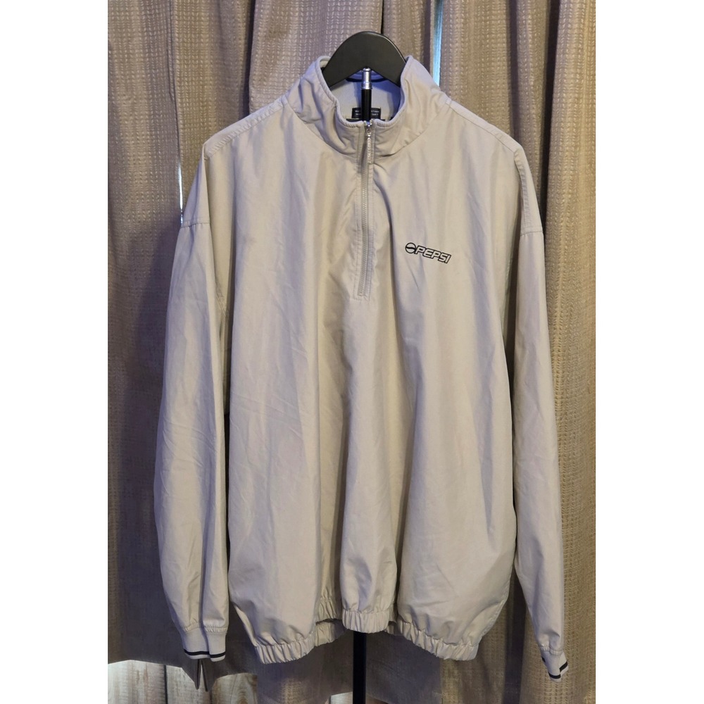 Ashworth Pepsi Golf Quarter‎ Zip Pullover Jacket Mens Size XL Tan